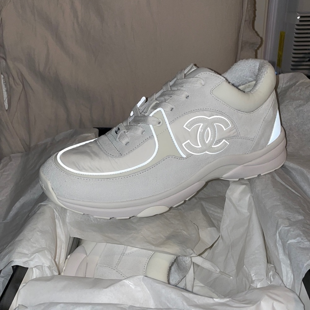 chanel reflective sneakers